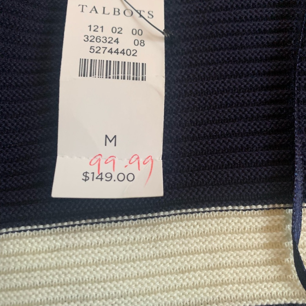 Talbots Navy Knit Sweater size M - Picture 4 of 5